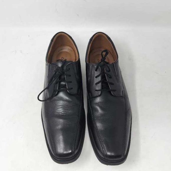 Men\'s 11.5W Clarks Tilden Walk black leather oxford shoes 11.5 Wide main image 10